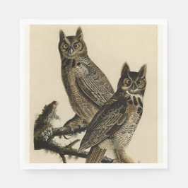 Uglor med örontofsar (av John James Audubon) Pappersservett