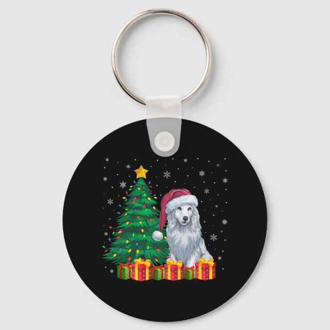 Ugly Akbash Santa Hat jul Ljus Hund älskare X Nyckelring (Framsida)