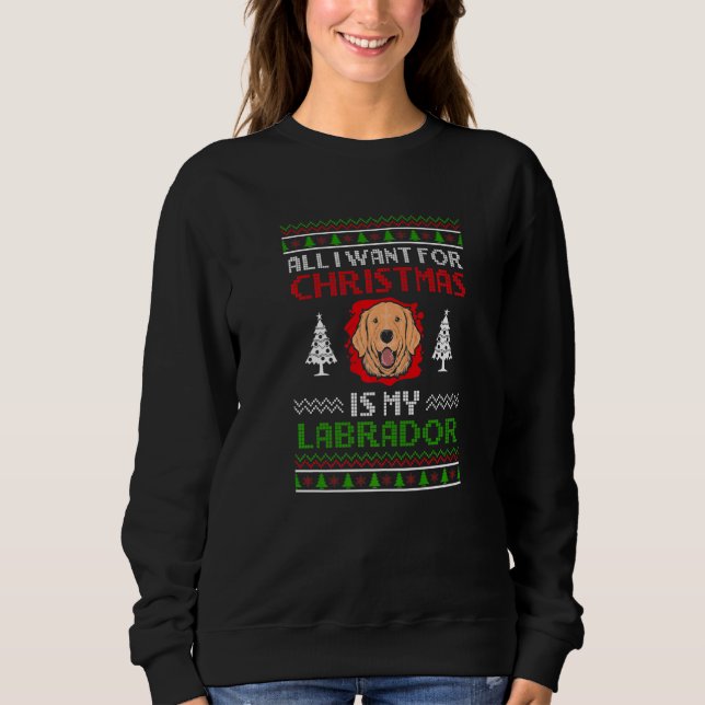 Ugly All I want for Christmas is my Labrador Chris T Shirt (Framsida)
