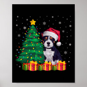 Ugly American Stafford Terrier Santa Hat Julafton Poster
