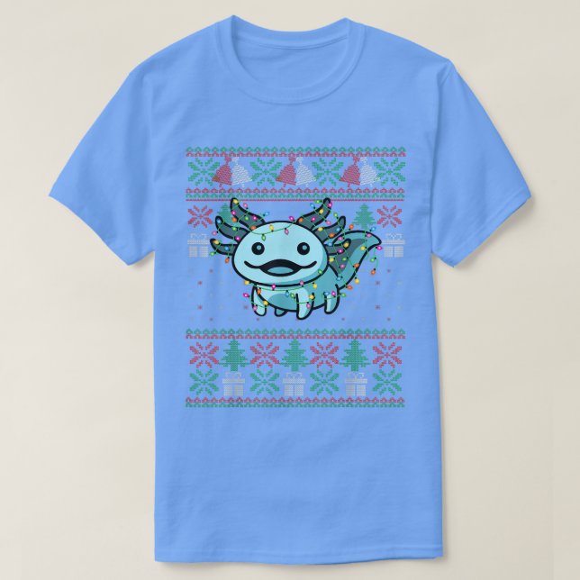 Ugly Anime Jul Sweater Funny Cute Aolotl Lig T Shirt (Design framsida)