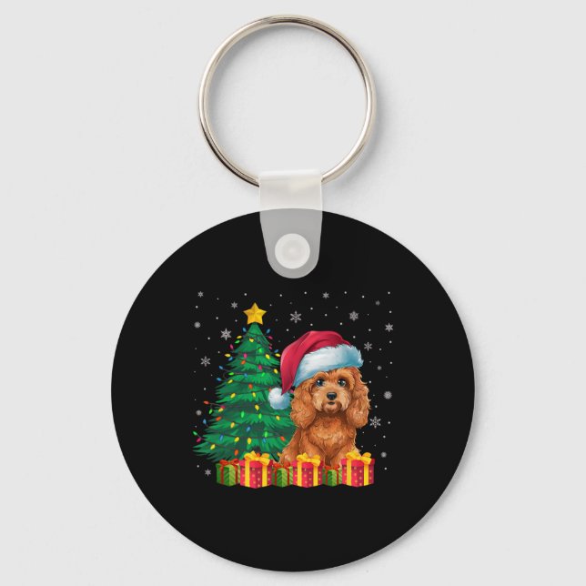 Ugly Apoo Santa Hat jul Ljus Hund älskare Xma Nyckelring (Framsida)