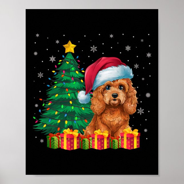 Ugly Apoo Santa Hat jul Ljus Hund älskare Xma Poster (Framsidan)
