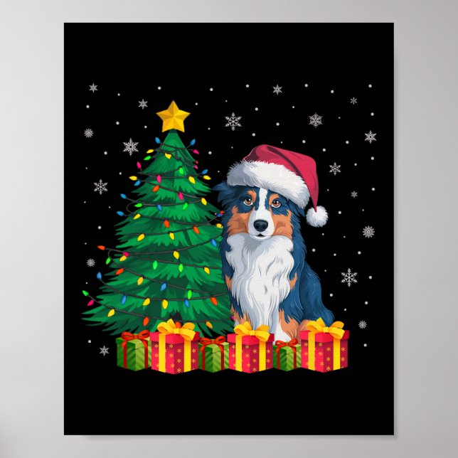Ugly Australian shepherd Santa Hat-julljus Poster (Framsidan)
