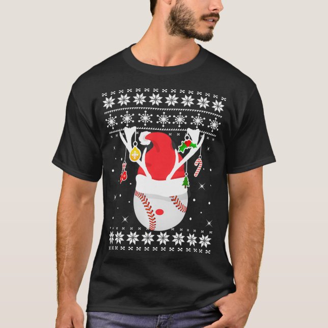 Ugly Baseball Merry Boll Julafton Sötare jul Ho T Shirt (Framsida)