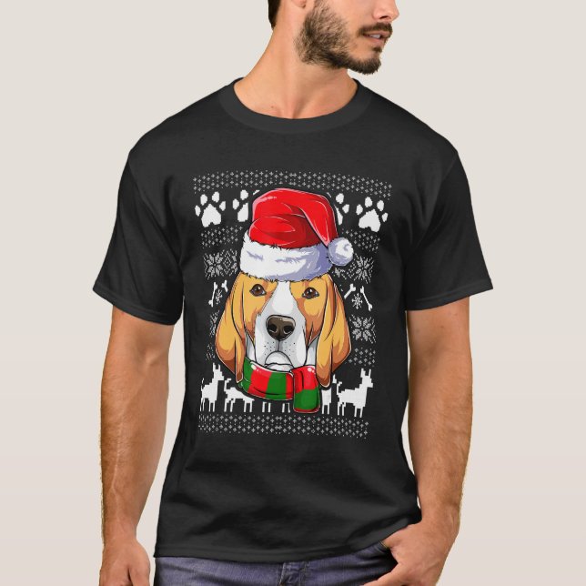 Ugly Beagle Jultomten Julafton Apparel jul Kid T Shirt (Framsida)