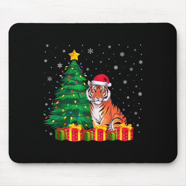Ugly Bengal Tiger Santa Hat Christmas Tree Lights  Musmatta (Framsidan)