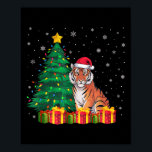 Ugly Bengal Tiger Santa Hat Christmas Tree Lights  Poster<br><div class="desc">Ugly Bengal Tiger Santa Hat Christmas Tree Lights Pajama</div>