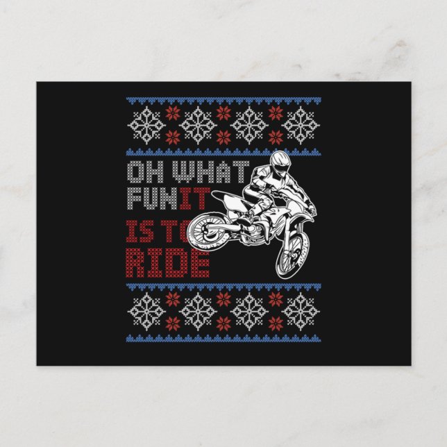 Ugly Bike jul Motocross Motorcle Julafton Gift Vykort (Framsida)
