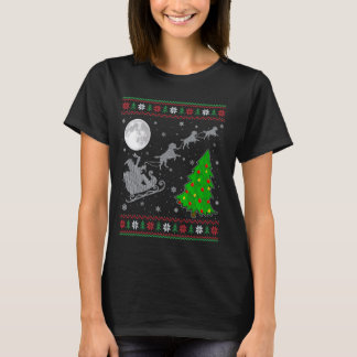 Ugly Black Labrador Hund Julafton Santa Riding Bla T Shirt