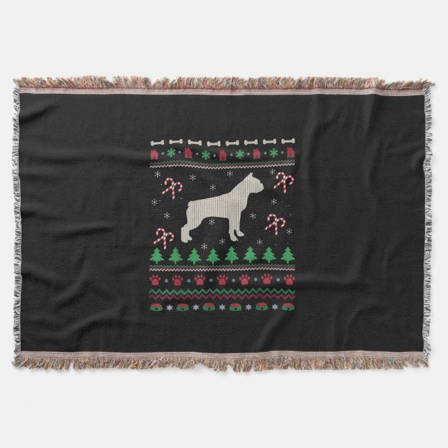 Ugly Boston Terrier Dog Xmas Gift Boston Terrier Filt (Framsidan)