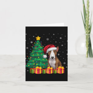 Ugly Bull Terrier Santa Hat jul Ljus Hund L Kort
