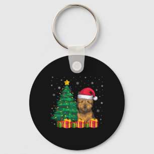 Ugly Cairn Terrier Santa Hat jul Ljus Hund Nyckelring