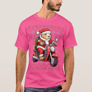 Ugly Capybara Älskare Julafton Santa Hat Capybara T Shirt