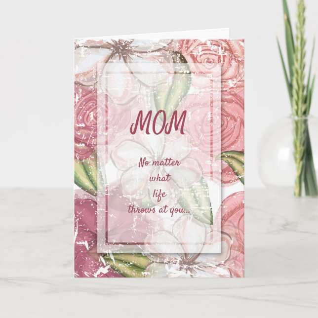 Ugly Children Funny Blommigt Lycklig Mors dag Kort (Framsida)