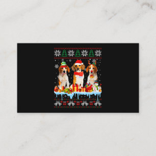 Ugly Christmas Beagle Dog Santa Xmas Dog Costume 7 Visitkort
