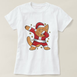 UGLY CHRISTMAS Funny Dabbing Dab Cat Santa T Shirt