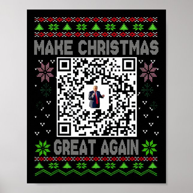 Ugly Christmas Funny Qr President Trump Dance Code Poster (Framsidan)