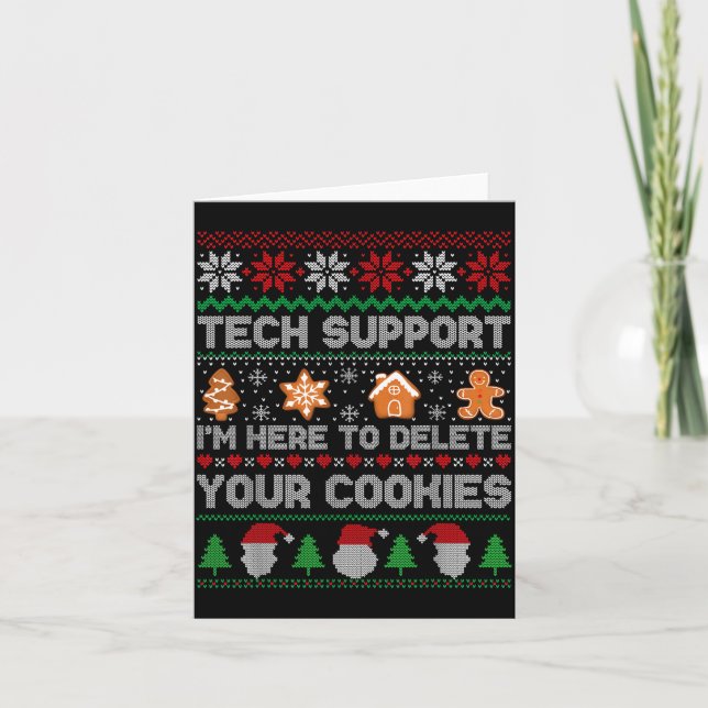 Ugly Christmas Funny Tech Suprt Here To Delete Coo Kort (Framsida)