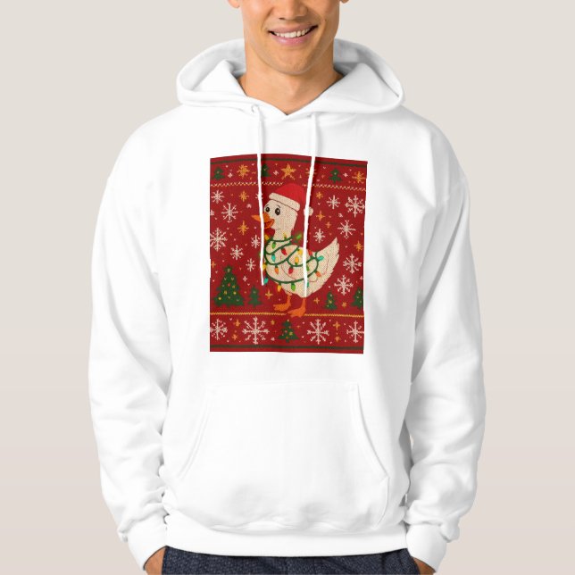 Ugly Christmas Goose Hoodie | Funny Holiday Sweate (Framsida)