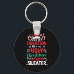 Ugly Christmas In July Sweater Funny Inflation Sum Nyckelring<br><div class="desc">Ugly Christmas In July Sweater Funny Inflation Summer Beach</div>