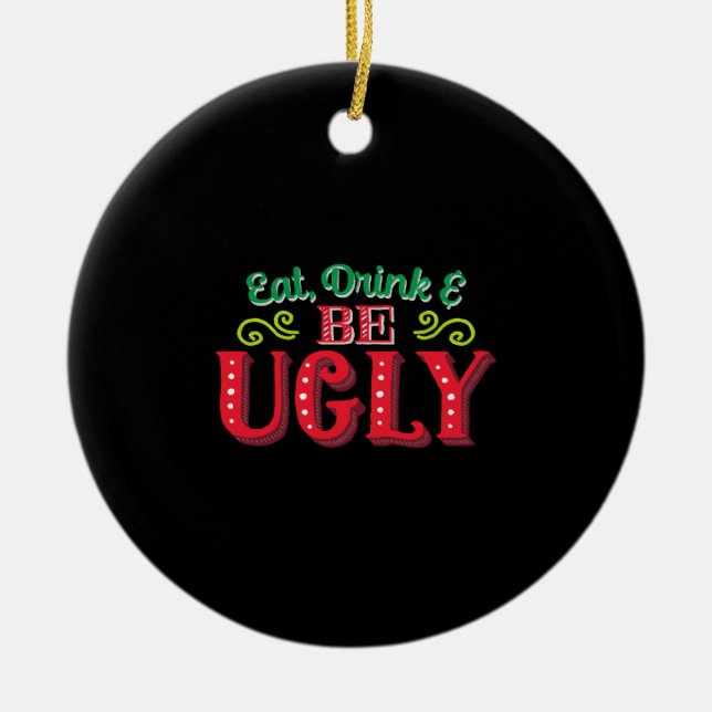 Ugly christmas julgransprydnad keramik (Framsidan)