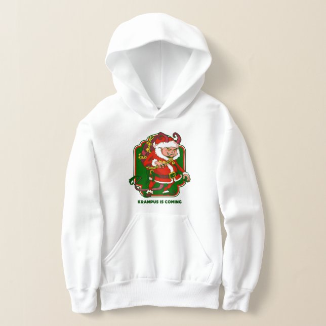 ugly christmas krampus is coming funny t shirt (Laydown)