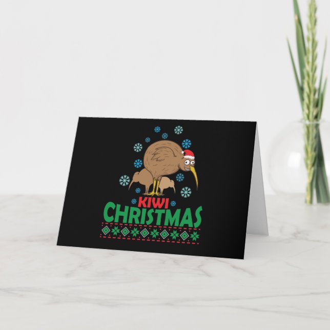 Ugly Christmas mit Kiwi Vogel aus Neuseeland Kort (Framsida)