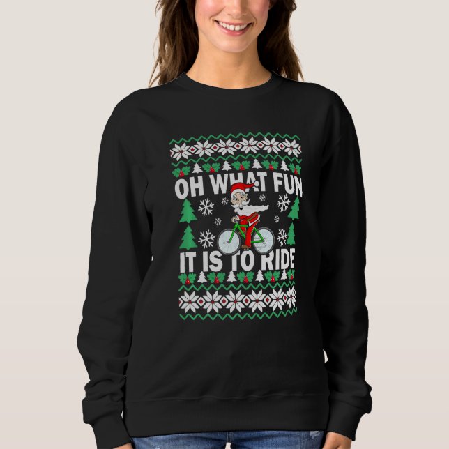UGLY Christmas Oh What Fun It Is To Ride Bicycle   T Shirt (Framsida)
