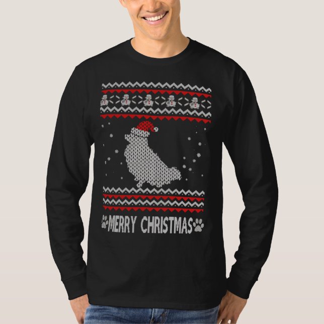 Ugly Christmas Pomeranian T Shirt (Framsida)