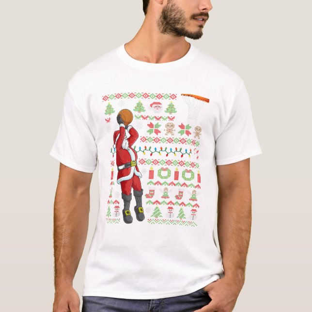 Ugly Christmas Santa Claus T Shirt (Framsida)