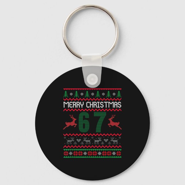 Ugly Christmas Sweater 67 Design  Nyckelring (Framsida)