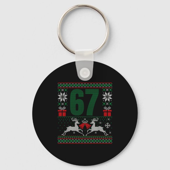 Ugly Christmas Sweater 67 Design  Nyckelring (Framsida)
