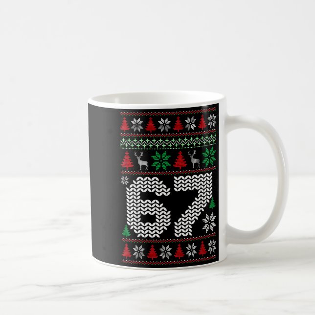 Ugly Christmas Sweater 67 Six Seven 6 7 Meme Funny Kaffemugg (Höger)
