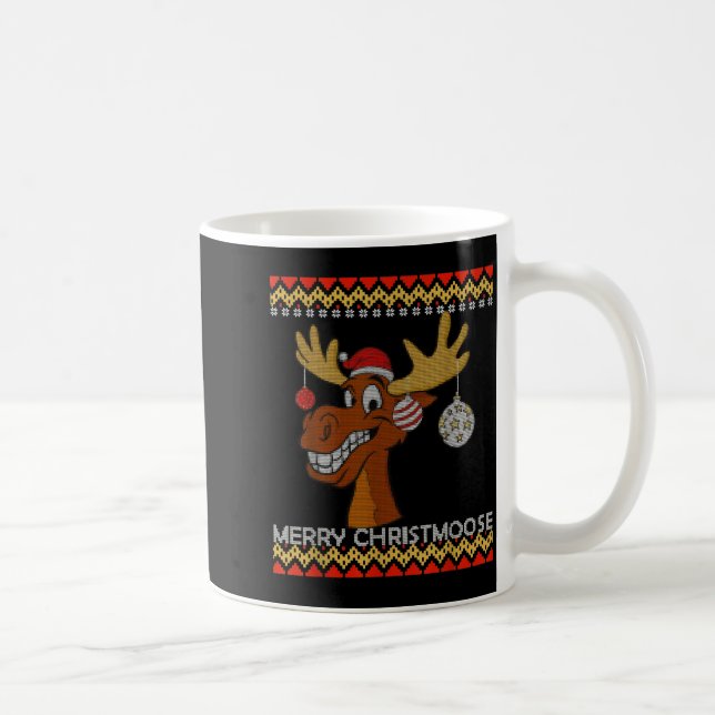 Ugly Christmas Sweater I Merry Christmoose Funny M Kaffemugg (Höger)