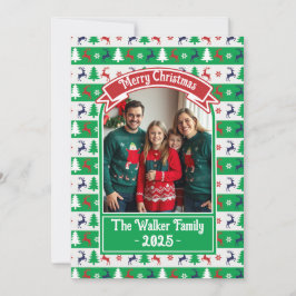 Ugly Christmas Sweater Jumper Family Photo  Julkort