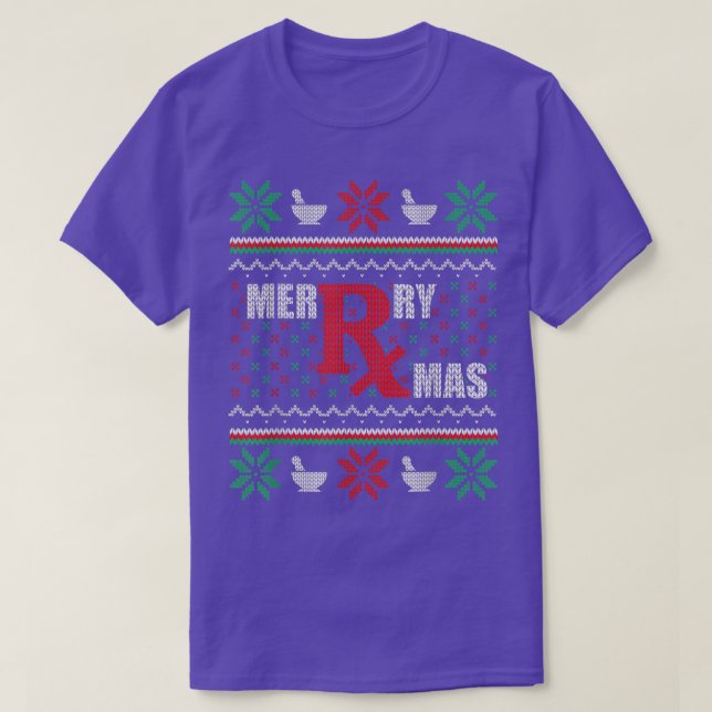 Ugly Christmas Sweater Pharmacy Tech Merry Xmas Ph T Shirt (Design framsida)