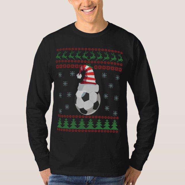 Ugly Christmas Sweater Soccer Sport Lovers Gift T Shirt (Framsida)