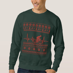 Ugly christmas sweater som cyklar lång ärmad tröja