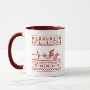 Ugly christmas sweater som cyklar mugg