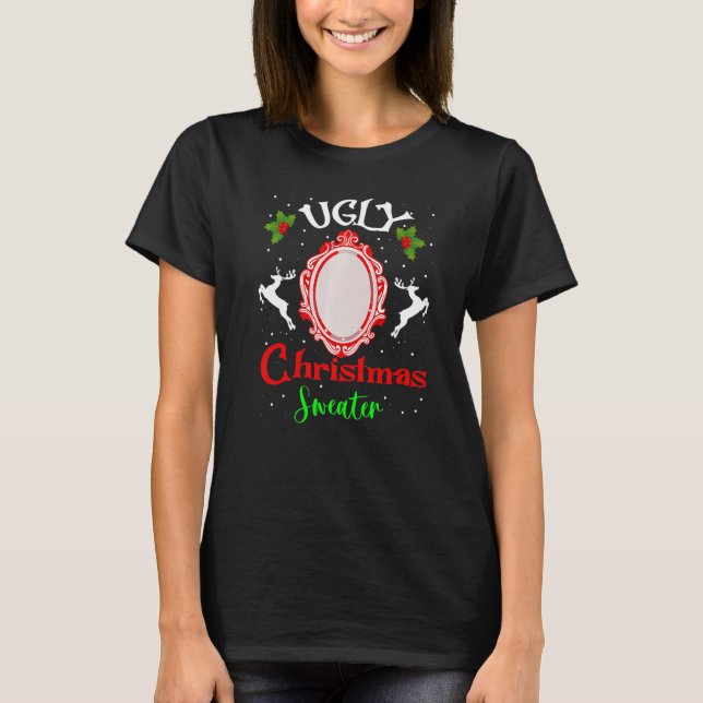 Ugly Christmas Sweater With Mirror T Shirt (Framsida)