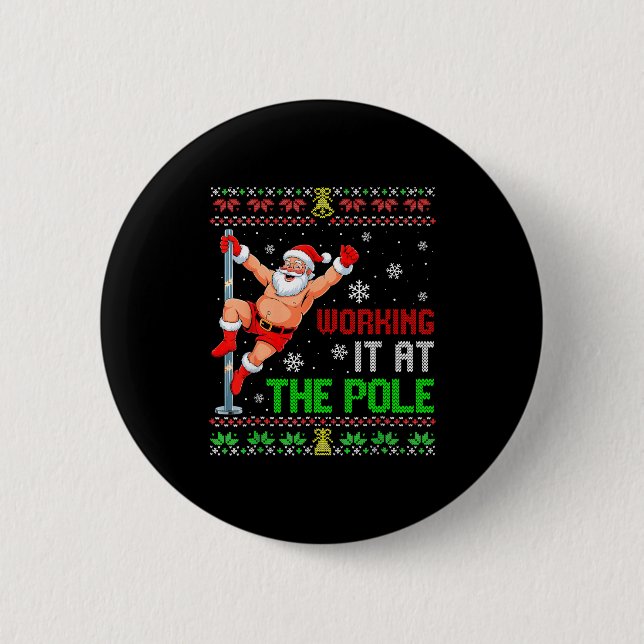 Ugly Christmas Sweater Working It At The Le Funny  Knapp (Framsida)