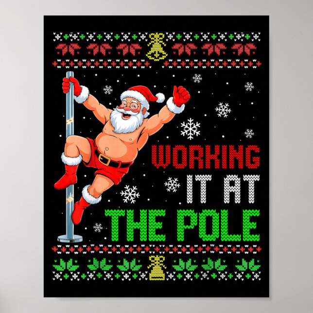 Ugly Christmas Sweater Working It At The Le Funny  Poster (Framsidan)