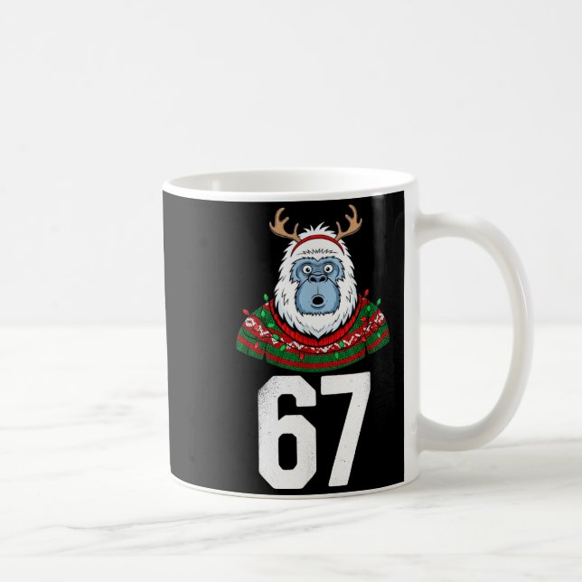 Ugly Christmas Sweater Yeti Gorilla Reindeer 67  Kaffemugg (Höger)