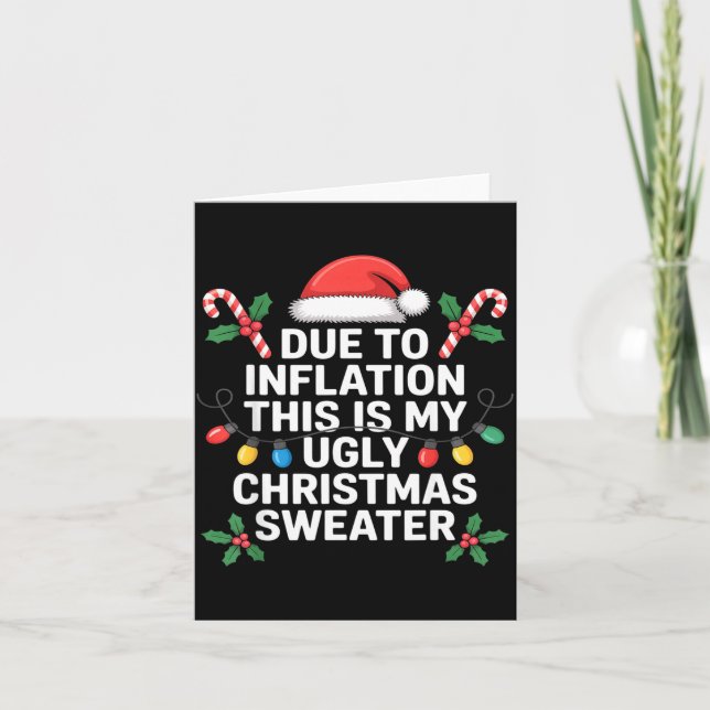 Ugly Christmas Sweaters Funny Due To Inflation  Kort (Framsida)