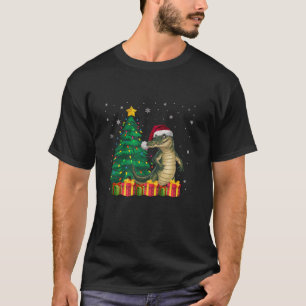 Ugly Crokodile Santa Hat Julgran Ljus Paj T Shirt