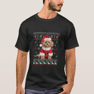 Ugly Cute Pudel Santa Hat Julgran Julafton Hund T Shirt