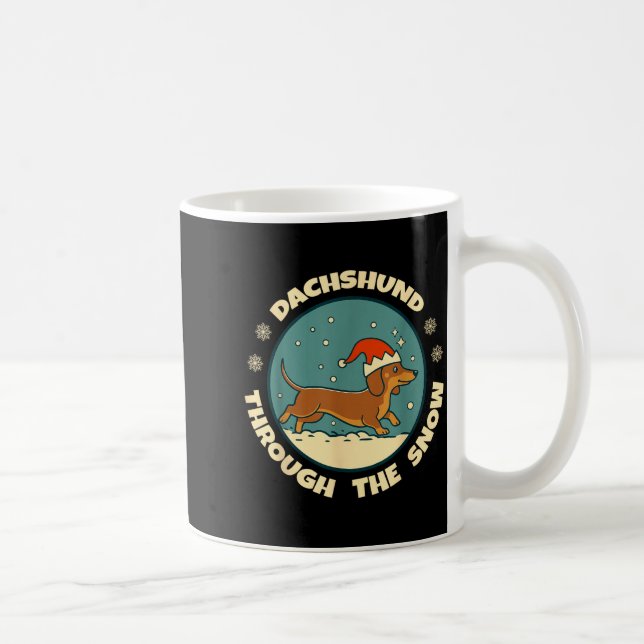 Ugly Dachshund Christmasthrough The Snow Gift Chri Kaffemugg (Höger)