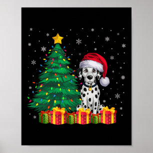 Ugly Dalmatian Santa Hat jul Ljus Hund Kärlek Poster