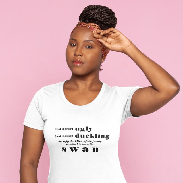 Ugly Duckling blir Svan Motivational T Shirt (Ugly Duckling Becomes The Swan Motivational T-Shirt)
